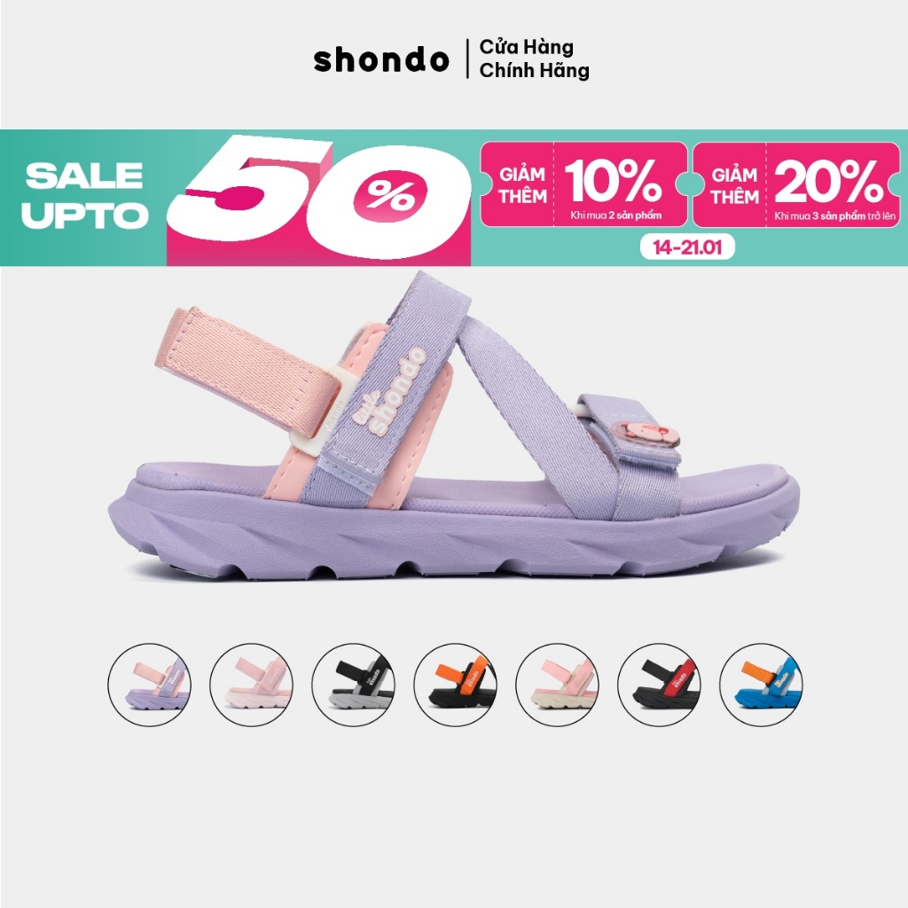 Giày Sandal Trẻ Em Little 6 Tem Khủng Long Thoải Mái, Siêu Nhẹ Shondo Nhiều Màu