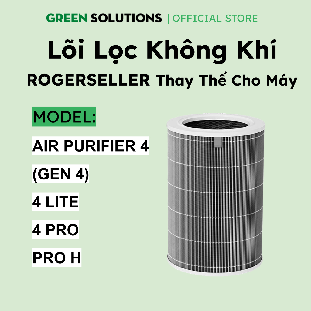 Lõi lọc không khí Rogerseller® tương thích, thay thế cho lõi lọc Air Purifier 4(Gen4)/ 4Lite/ 4 Pro/