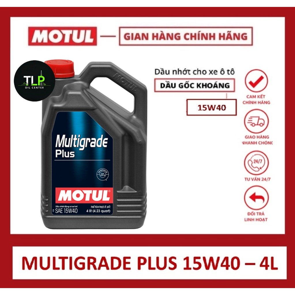 DẦU NHỚT DÀNH CHO XE OTO MÁY XĂNG MOTUL MULTIGRADE PLUS API SP 15W40 4L