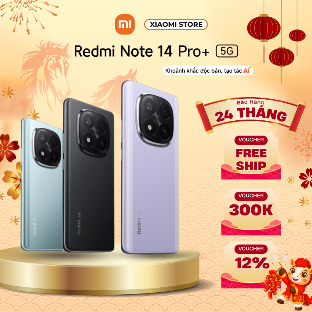 Điện thoại Redmi Note 14 Pro+ (Plus) 5G - 8GB/256GB - Quốc Tế Chính Hãng Bảo Hành 24 Tháng - (Nguyên