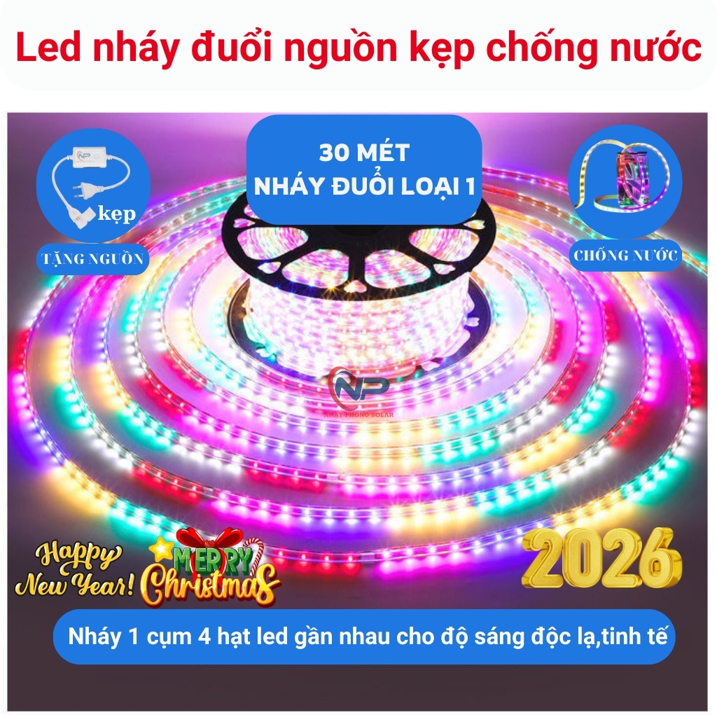 30MDây đèn led trang trí nháy đuổi 2835 5M,10M ,20M,30M Tặng Kèm Nguồn,đèn led hắt trần,trang trí de