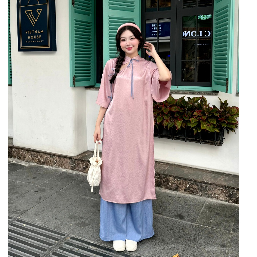 Set Áo Dài Lụa Gấm GAGO BRAND Xuân 2026 Chúc Tết Mix Màu Xinh Sang Trọng Hot Tết