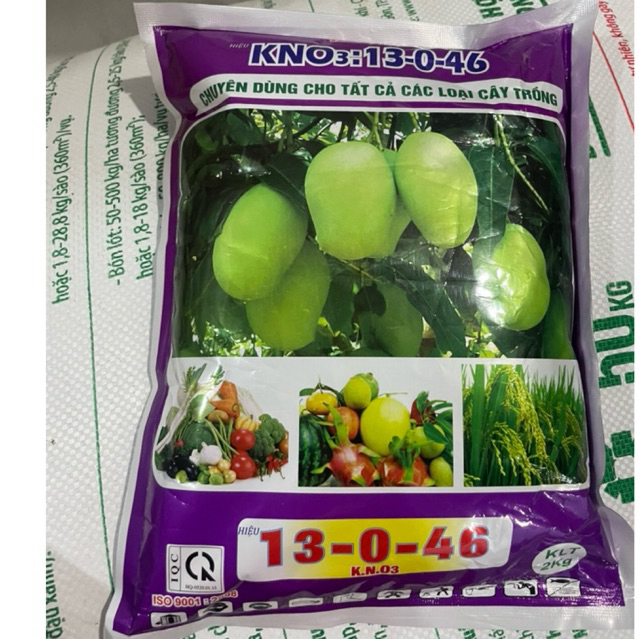 Phân bón lá hỗn hợp NPK- KNO₃ 13-0-46 RUNFAST của cty B.F.C [2Kg] Chuyên ra hoa trái vụ theo ý muốn,