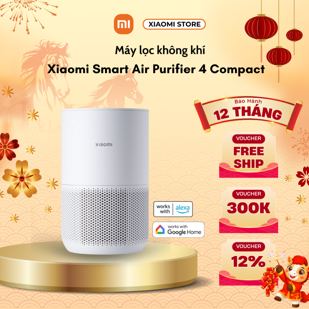 Máy Lọc Không Khí Xiaomi Mi Air Purifier 4 Compact Lọc Sạch Bụi Bẩn - Hàng Chính Hãng Bảo Hành 12