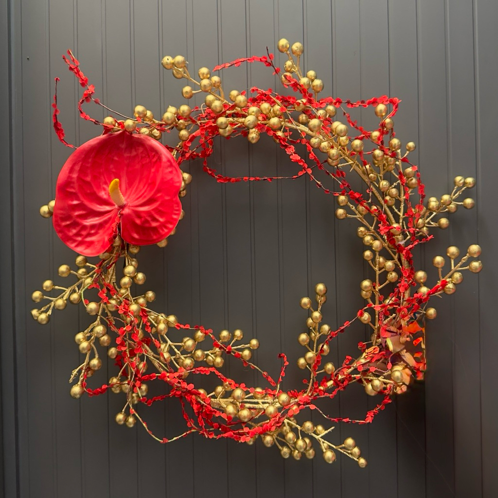 [Mercury.floral] Hoa giả - Hoa lụa - ASIAN VIBE WREATH - VÒNG HOA TẾT  - Hàng thiết kế
