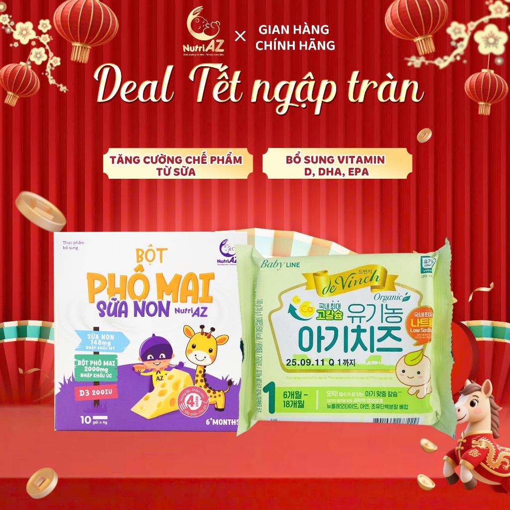 Phô Mai Tách Muối Hữu Cơ Hàn Quốc Cho Bé Ăn Dặm Từ 6 Tháng Tuổi (Gói 10 miếng)