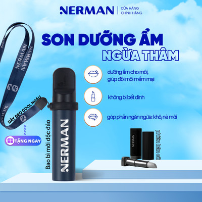 Son dưỡng cho nam Nerman dưỡng ẩm môi, giảm nứt nẻ, không bết dính Men in Black 4g