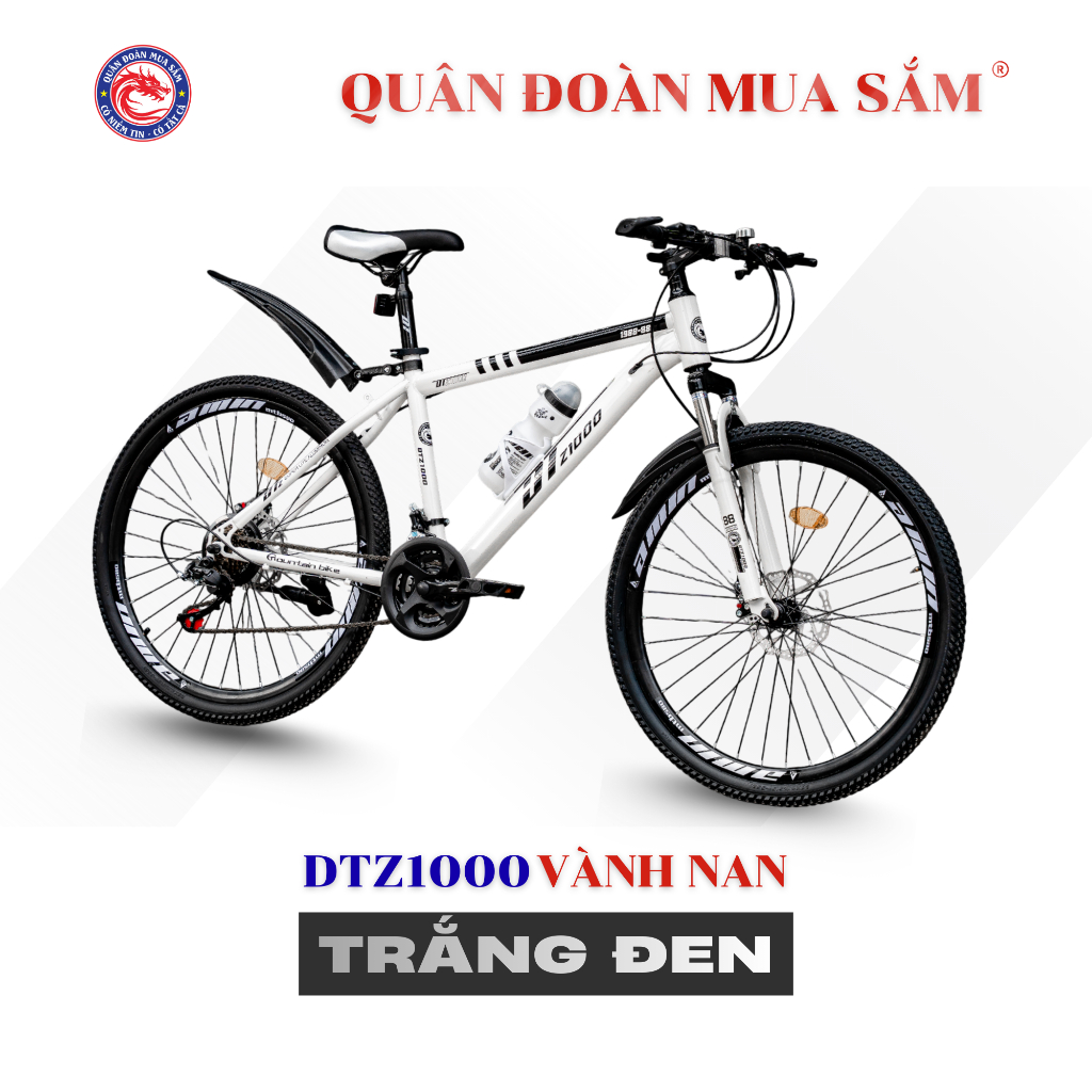 Xe Đạp Địa Hình Tay Thẳng DTZ1000 - Xe Đạp Địa Hình Khung Thép Carbon, Phanh Đĩa, Tải Trọng 170kg
