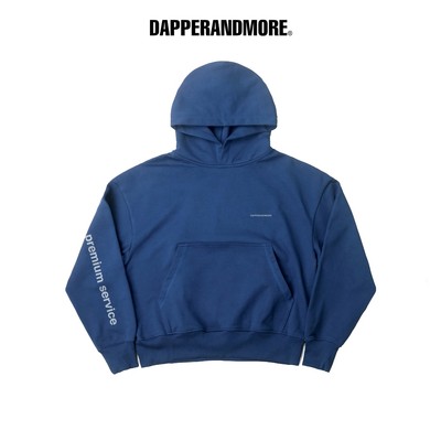 Áo Hoodie DAPPERANDMORE "PREMIUM SERVICE BOXY HOODIE" Vải Nỉ Chân Cua 100% Cotton 450GSM - Xanh Dương