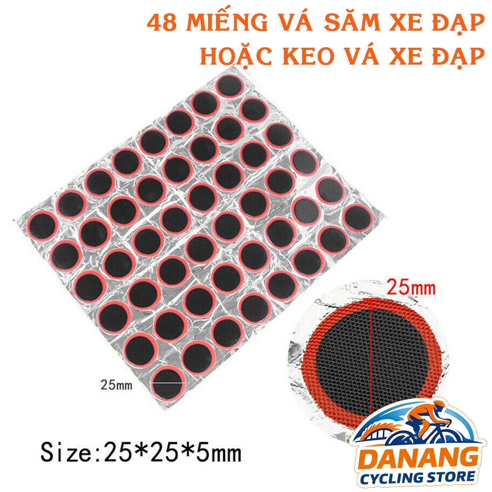 Set 48 Miếng Vá Ruột Săm Xe Đạp Vá Tròn – Keo vá săm xe đạp– Bám Chắc, Bền