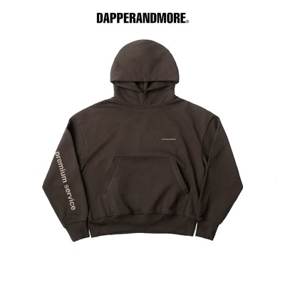 Áo Hoodie DAPPERANDMORE "PREMIUM SERVICE BOXY HOODIE" Vải Nỉ Chân Cua 100% Cotton 450GSM - Nâu
