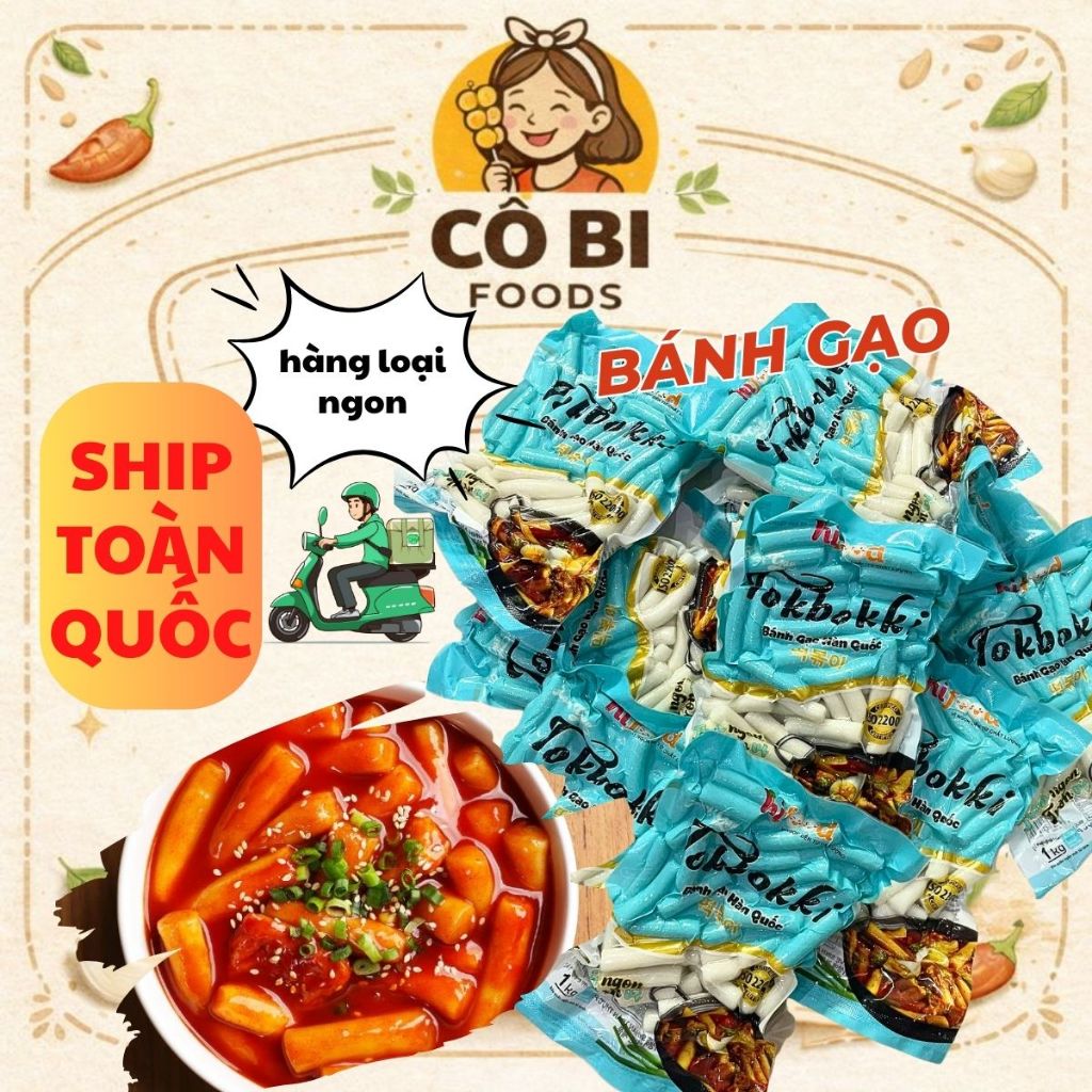 Sỉ 5kg Bánh gạo tokbokki Hifood - nguyên liệu bánh gạo xốt cay, chiên lắc phô mai, bánh gạo mềm dẻo