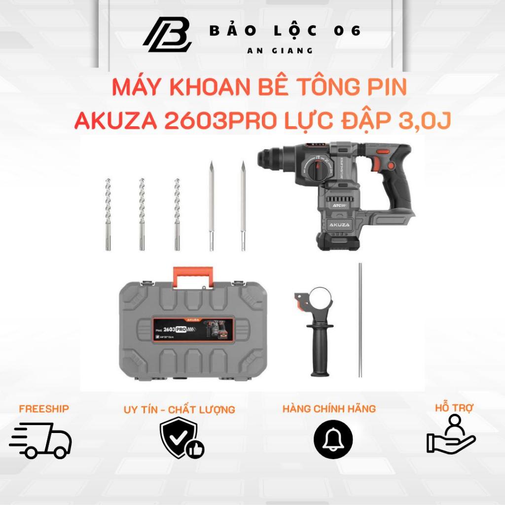 Máy Khoan Bê tông cao cấp Akuza, lực đập 3,0J, Antikickback, Động cơ không chổi than 2603pro