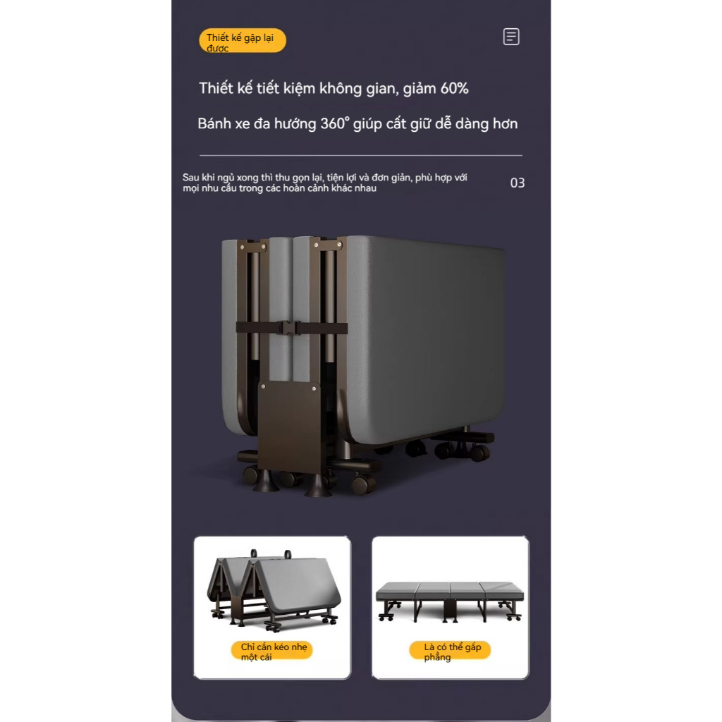 MY Giường gấp gọn văn phòng có thể điều chỉnh hoạt động êm ái và dễ dàng | BigBuy360 - bigbuy360.vn