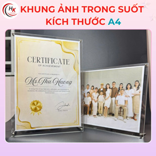 [KHÔNG IN ẢNH] Khung ảnh Mica để bàn - Kích thước A6 A5 A4 A3 Khung ảnh Mica trong suốt - Khung bằng khen - Chân ốc Inox