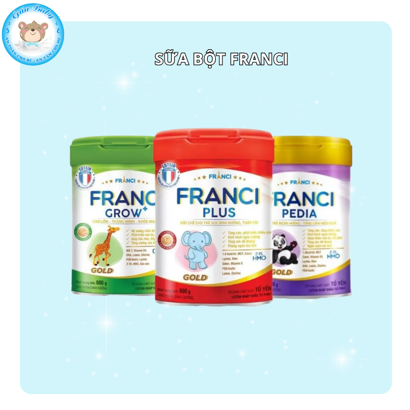 [Gấu Baby] Sữa Bột Franci Pedia, Franci Grow, Franci Plus Gold
