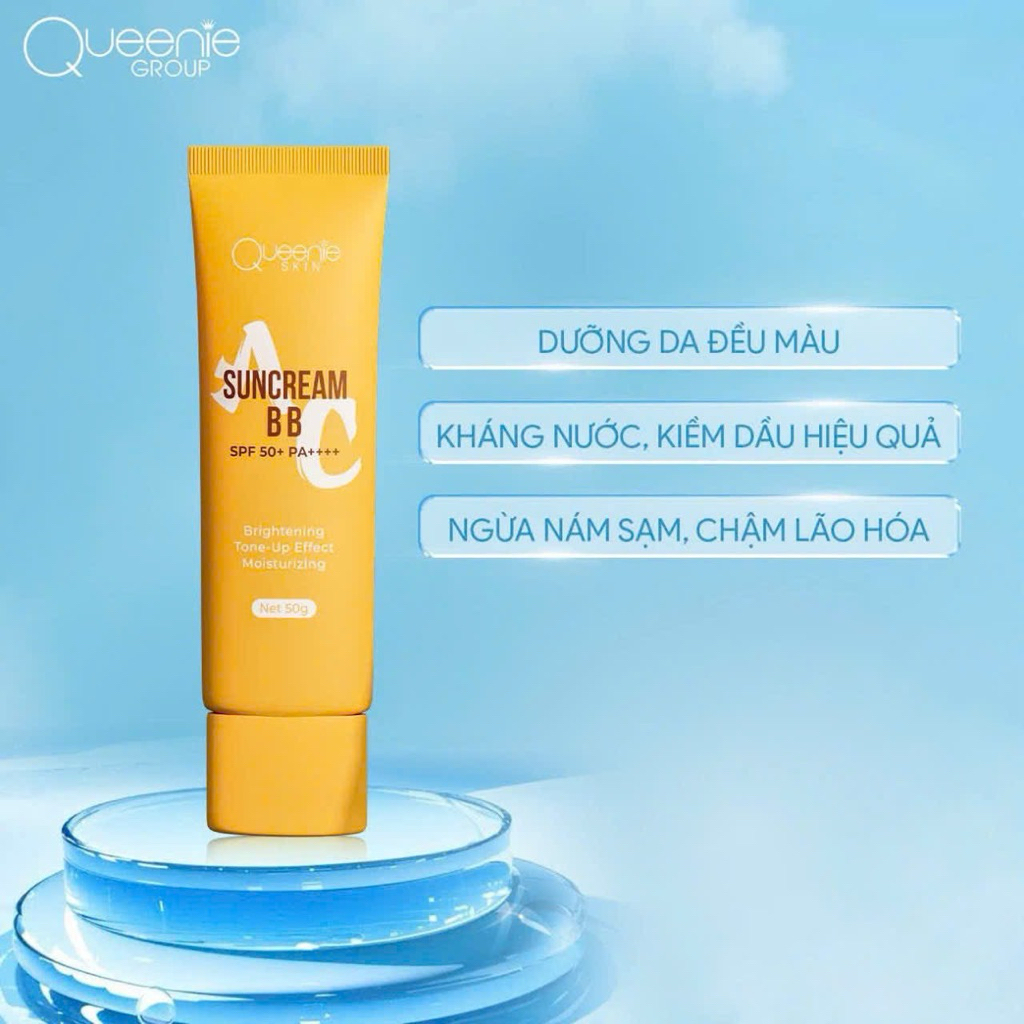 KEM CHỐNG NẮNG SUN CREAM BB QUEENIE NEMO FACE TUYẾT (Tuyp 50ml)