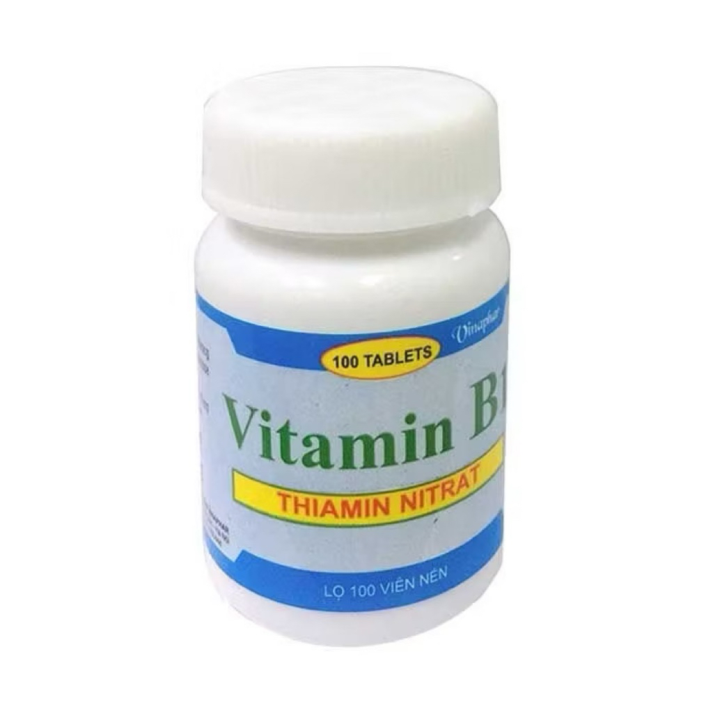 Viên Vitamin B1 hỗ trợ rụng tóc, trắng da, bổ sung vitamin B1 lọ 100viên