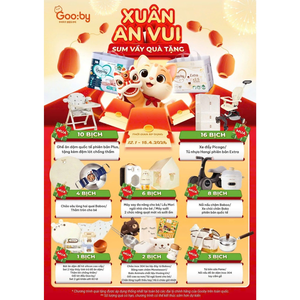 (tặng quà)Tã Bỉm quần Gooby Premiun/Gooby Extra, bỉm quần gooby ngày/đêm đủ size M32/L28/XL26/XXL24