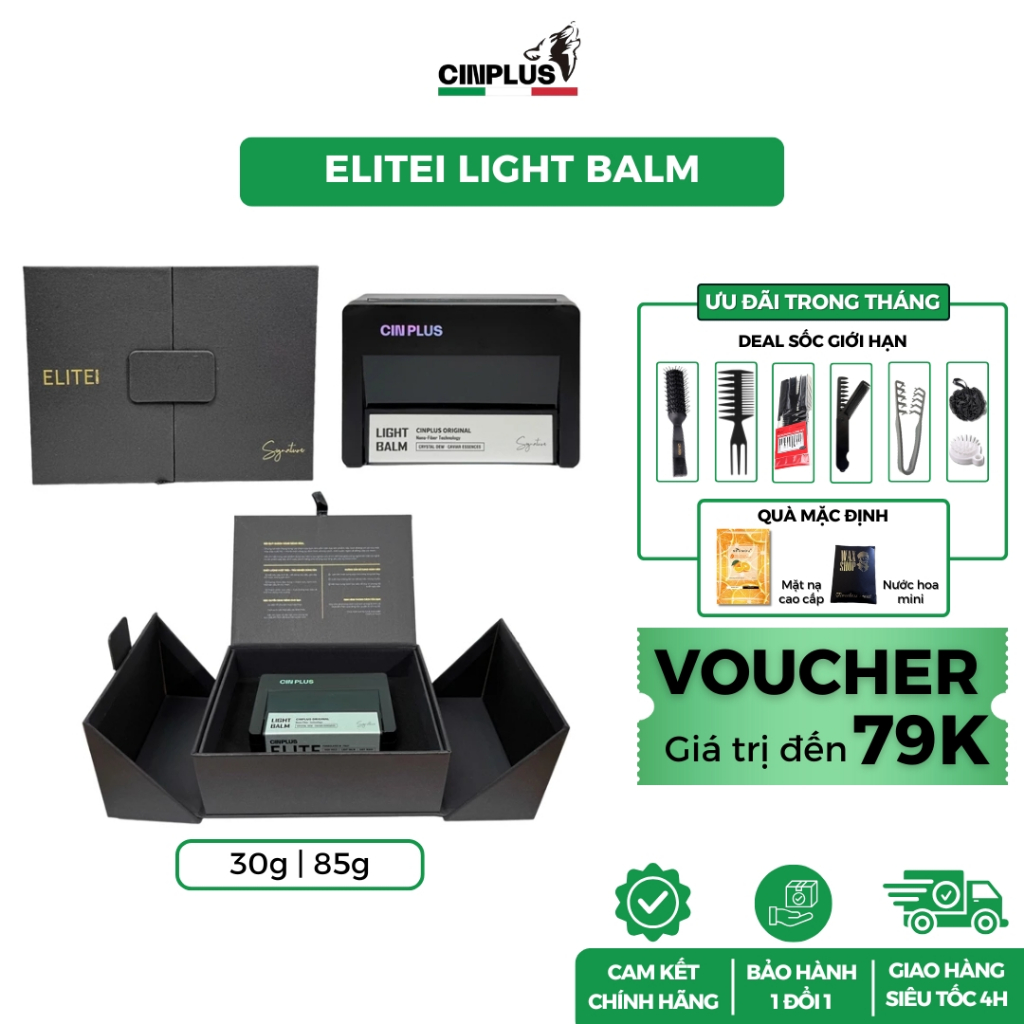 Sáp vuốt tóc nam CinPlus Elite Light Balm Original Sicily 1504 chính hãng wax giữ nếp tóc - Cinplus