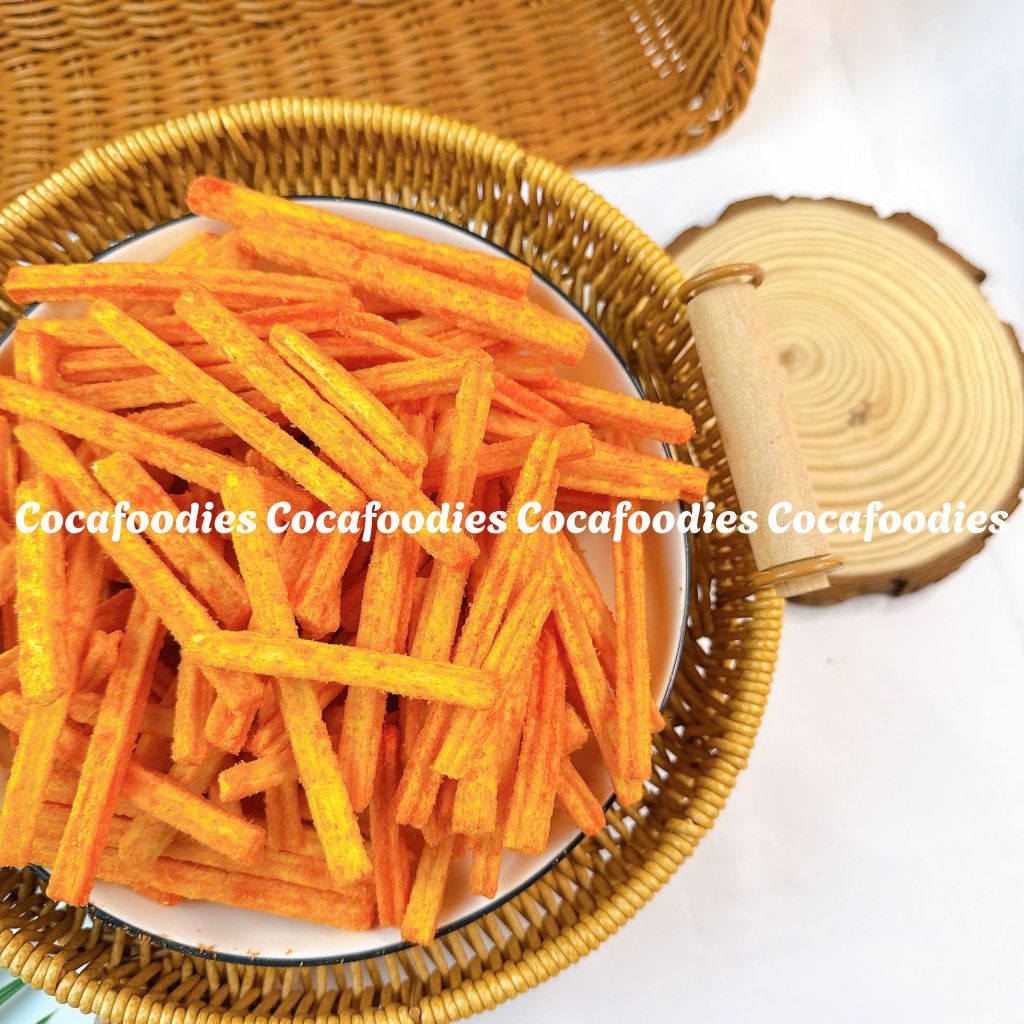 Snack Que Phô Mai Ngó Sen, Bim bim khoai tây ngó sen lắc phô mai thơm ngon, Đồ ăn vặt