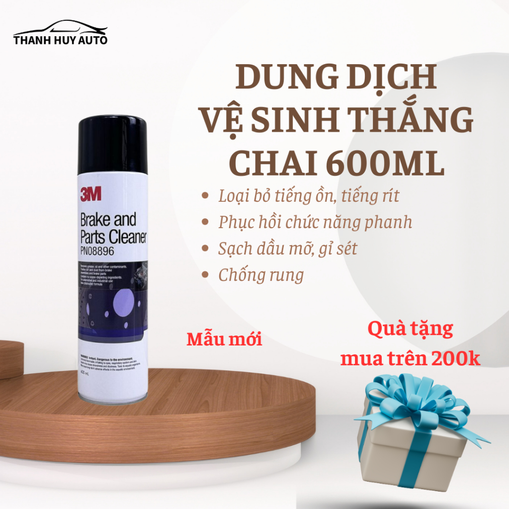 Dung dịch vệ sinh má phanh đĩa phanh 3M 08896 Hiệu quả cao, khô nhanh, không ảnh hưởng đến cao su