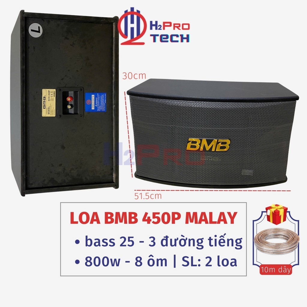 Loa Karaoke Bass 25 BMB 450P 450P Malaysia (2 Cái, Tặng 10M Dây), Loa Hát Gia Đình Cấu Hình Khủng