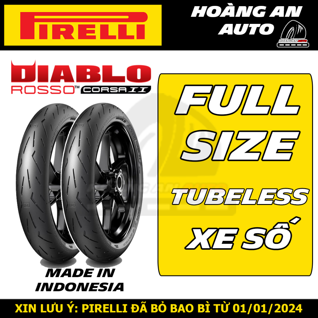 (CORSA II - WINNER & EXCITER) VỎ LỐP XE PIRELLI ROSSO CORSA II (CORSA 2) SIZE 90/80-17 & 110/70-17