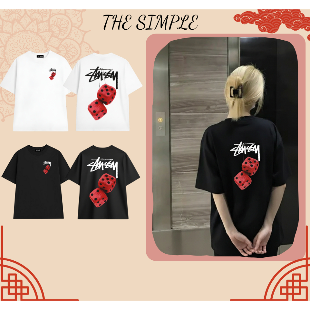 Áo Thun Unisex The Simple Form Oversize In Hình Xúc Xắc Đỏ Lucky Dice - Cotton 100%