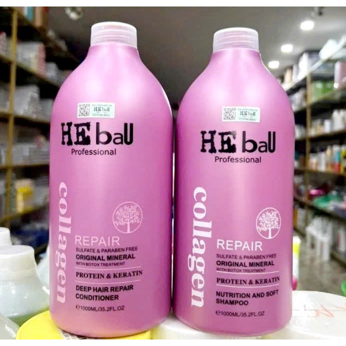 Dầu gội xả collagen HE TEPI 1000Ml Hồng mượt tóc hương nước hoa - kiềm dầu - hỗ trợ chống rụng tóc | BigBuy360 - bigbuy360.vn