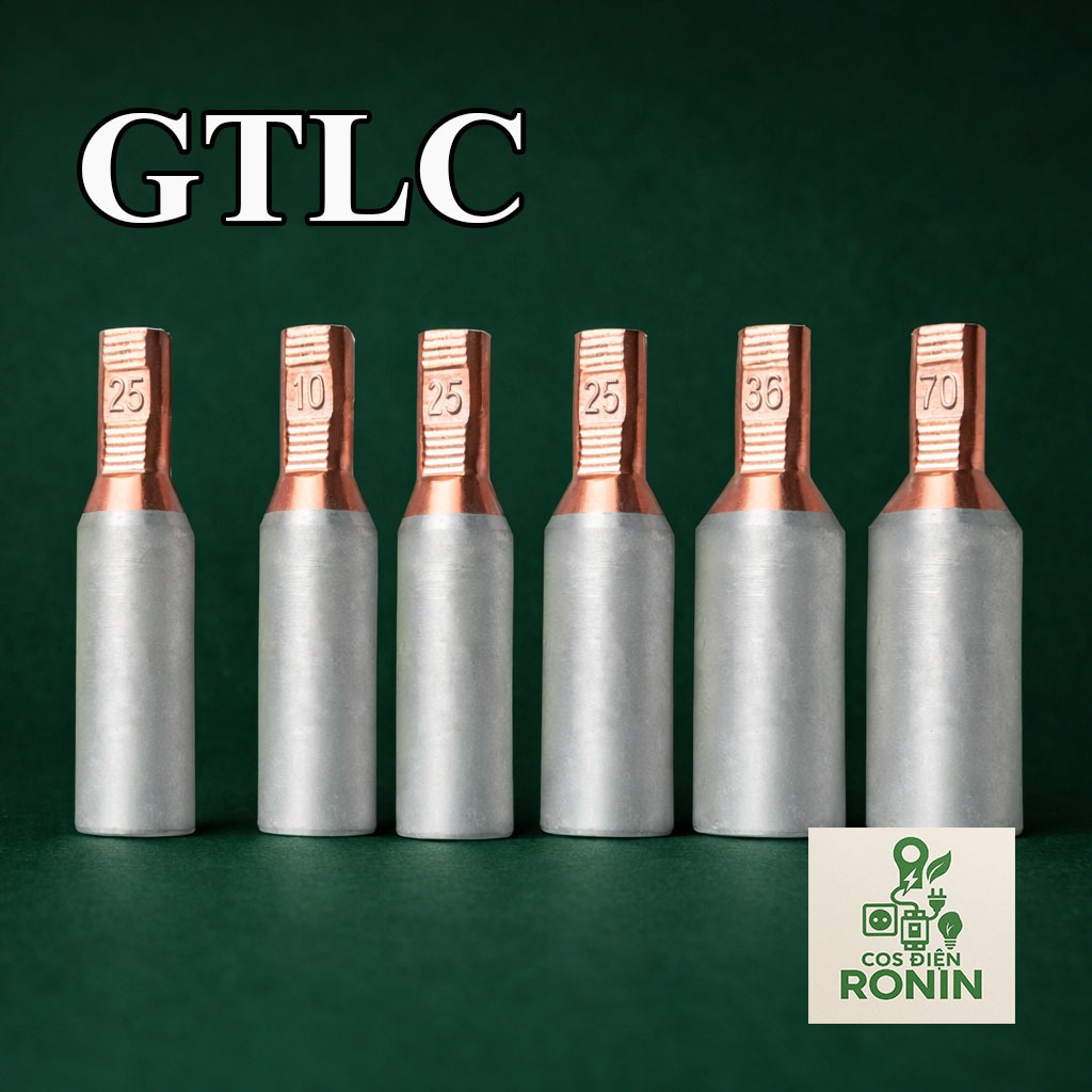 Cốt Nhôm Đồng GTLC Đầu Ngắn – Đầu Cos Nối Dây Nhôm Đầu Đồng Cắm CB – 10 / 25 / 35 / 70mm² – Ép Chắc,