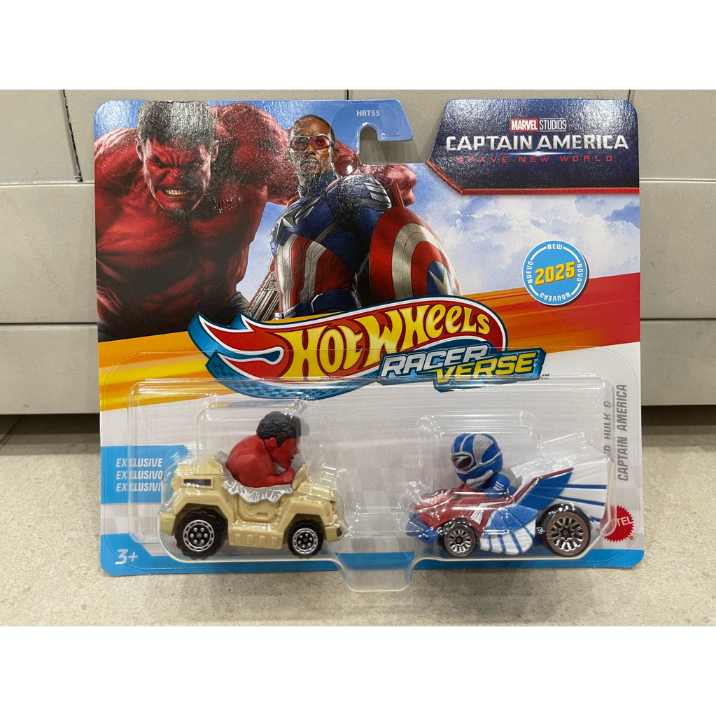 Xe mô hình đồ chơi Hotwheels 1:64 - HW RACER VERSE (Pack 2) - Red Hulk & Captain America