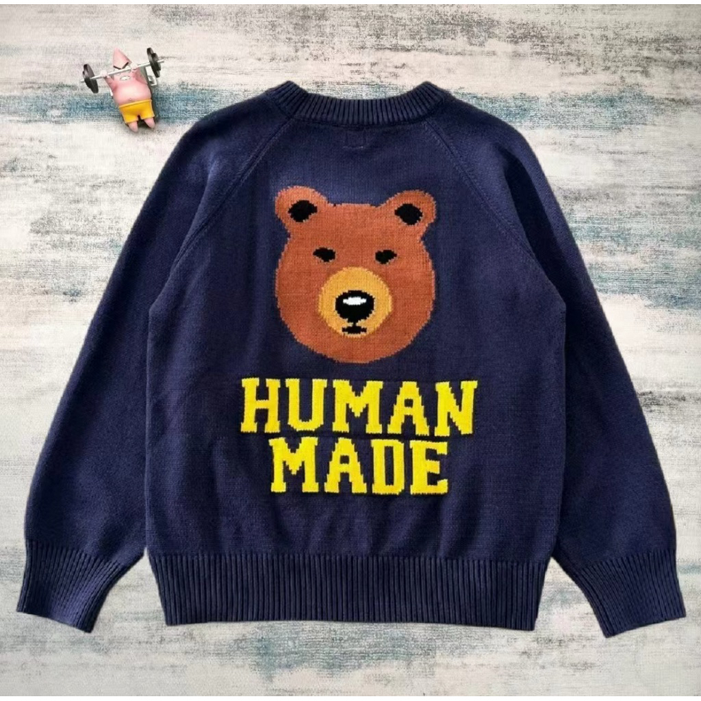 Áo len Human Made Bear Knit Sweater, Áo sweater len Human Made vải dày - made in japan