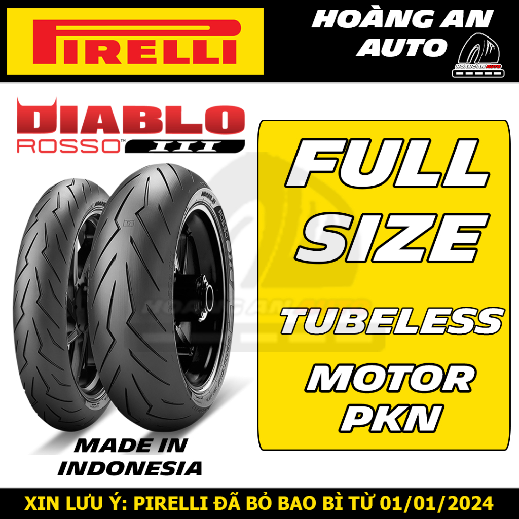 (ROSSO 3 - PKL - PKN) Vỏ lốp xe Pirelli Rosso III cho MOTOR: YAMAHA, KAWASAKI, KTM, HONDA ...