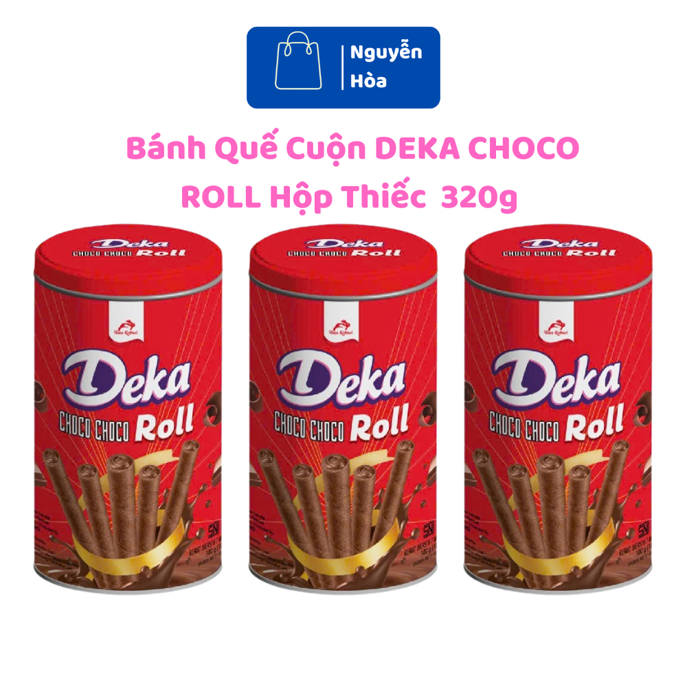 COMBO 3 Bánh Đũa Quế Cuộn DEKA CHOCO ROLL Nhân Sô Cô La Hộp Thiếc Đỏ Cao Cấp 320g Lớp Vỏ Giòn Thơm Ă