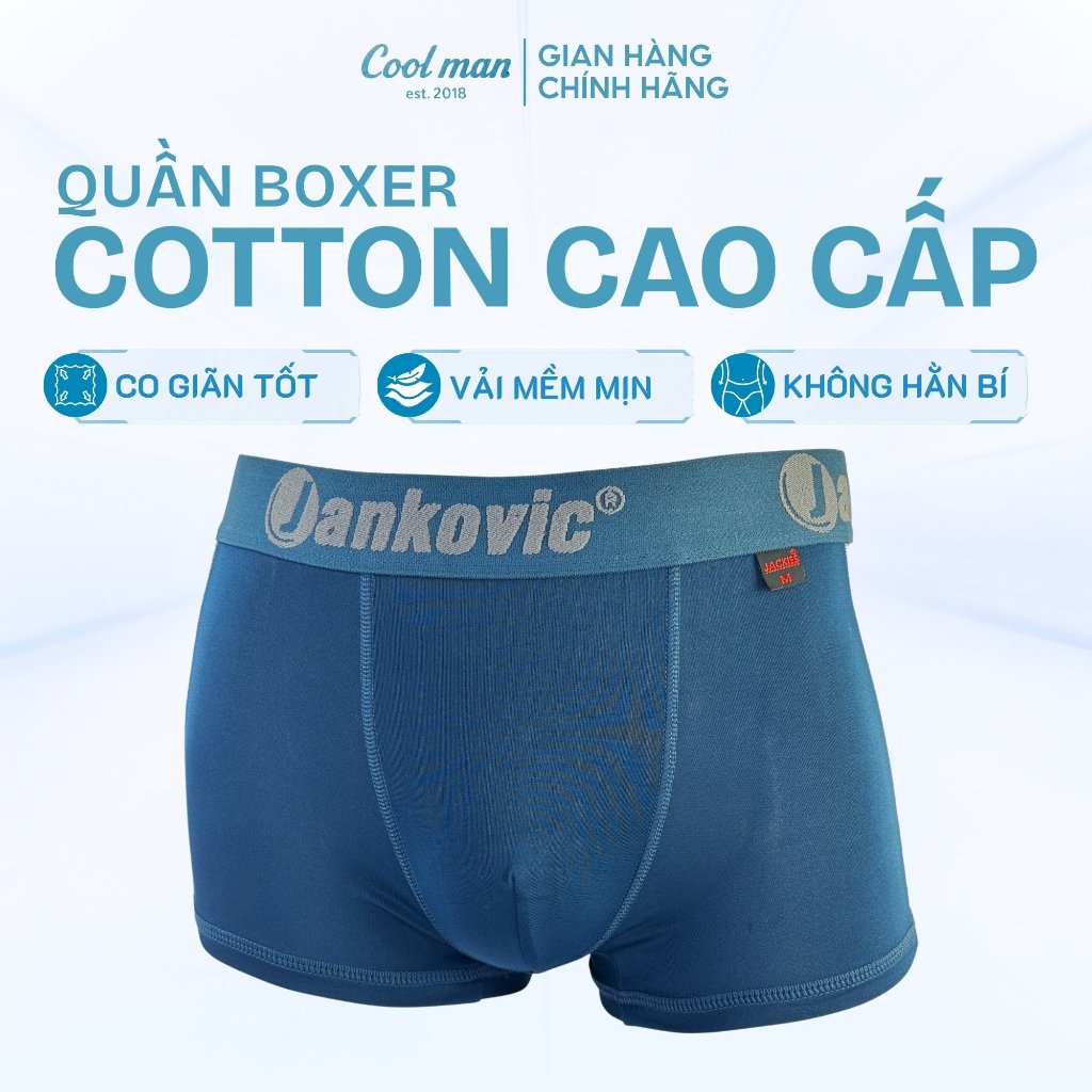 Quần Boxer Nam Cool Man Cotton Cao Cấp Co Giãn Thoáng Mát Mềm Mịn Mặc Thoải Mái Cả Ngày