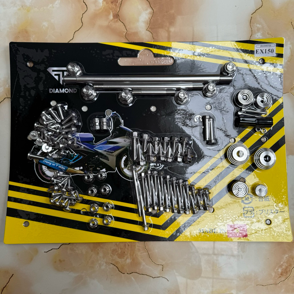 Full ốc salaya gắn xe  Ex150 ( 2015 - 2019 ) mẫu Thái tặng long đền