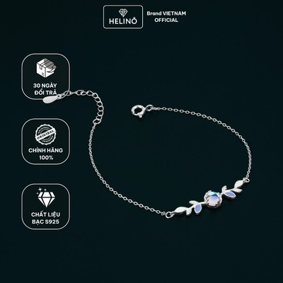 Lắc Tay Bạc Nữ HELINO Cành Lá Nhỏ Summer Blue Đính Đá Moonstone Bạc S925 Lấp Lánh V41