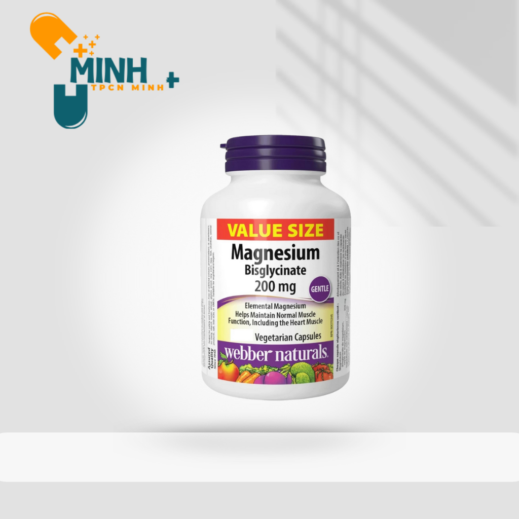 Viên uống bổ sung Magie Webber Naturals Magnesium Bisglycinate 200mg - Hỗ trợ sức khỏe xương khớp 12
