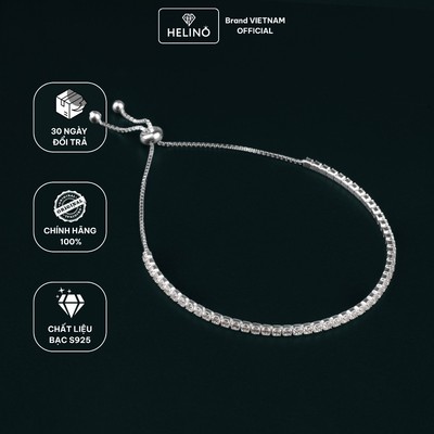 Lắc Tay Bạc Nữ HELINO Đính Đá Dải Chốt Dây Rút Bạc S925 Lấp Lánh Cá Tính V16