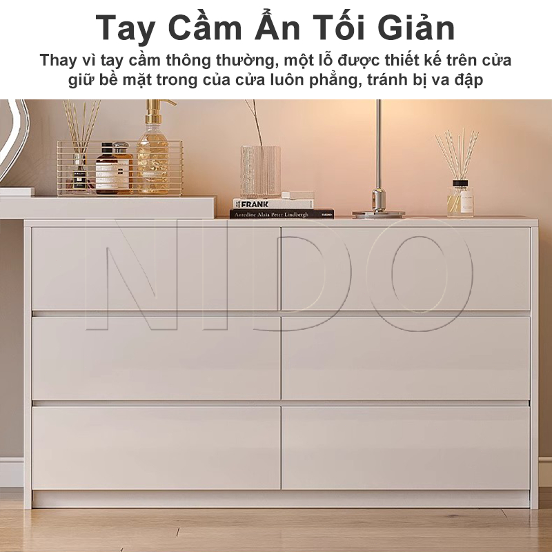 Nido Bàn Trang Điểm Đẹp Xoay 180 Thông Minh Có 6 Ngăn Kéo Để Đồ Gỗ Mdf Phủ Melamin Chống Xước | BigBuy360 - bigbuy360.vn