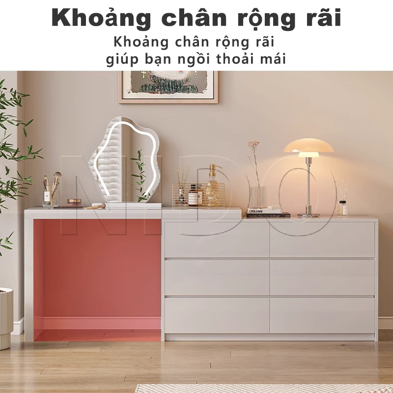 Nido Bàn Trang Điểm Đẹp Xoay 180 Thông Minh Có 6 Ngăn Kéo Để Đồ Gỗ Mdf Phủ Melamin Chống Xước | BigBuy360 - bigbuy360.vn