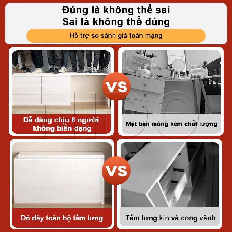 Nido Bàn Trang Điểm Đẹp Xoay 180 Thông Minh Có 6 Ngăn Kéo Để Đồ Gỗ Mdf Phủ Melamin Chống Xước | BigBuy360 - bigbuy360.vn