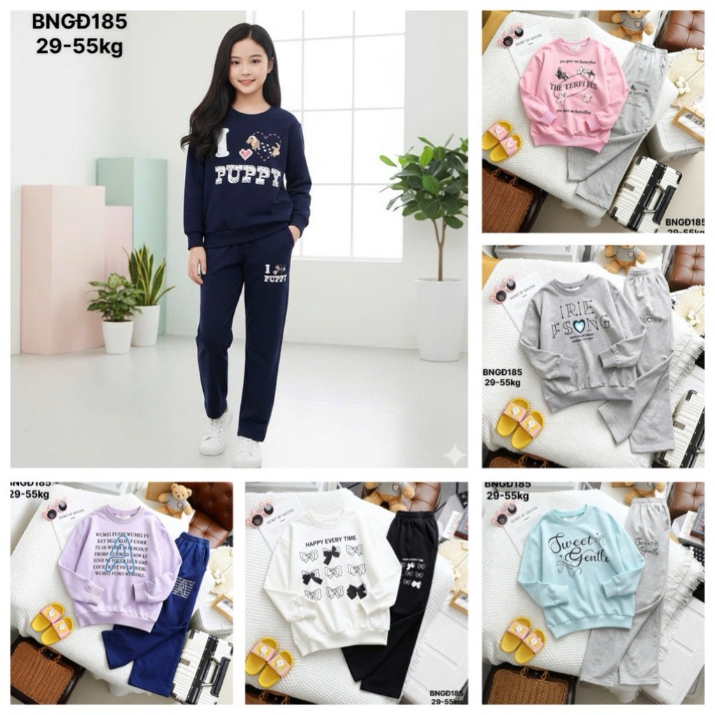 Bộ Nỉ da cá bé gái & nữ Jane shop, bộ đồ thu đông cho bé gái size đại vải xuất xuất cực mềm 23-60kg