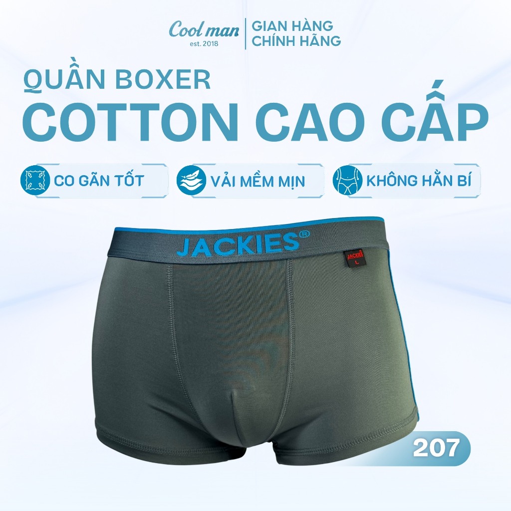 Quần Boxer Nam Cotton Flex Cao Cấp Cool Man - Mềm Mịn, Thoáng Khí, Co Giãn, Ôm Vừa, Không Gây Hằn
