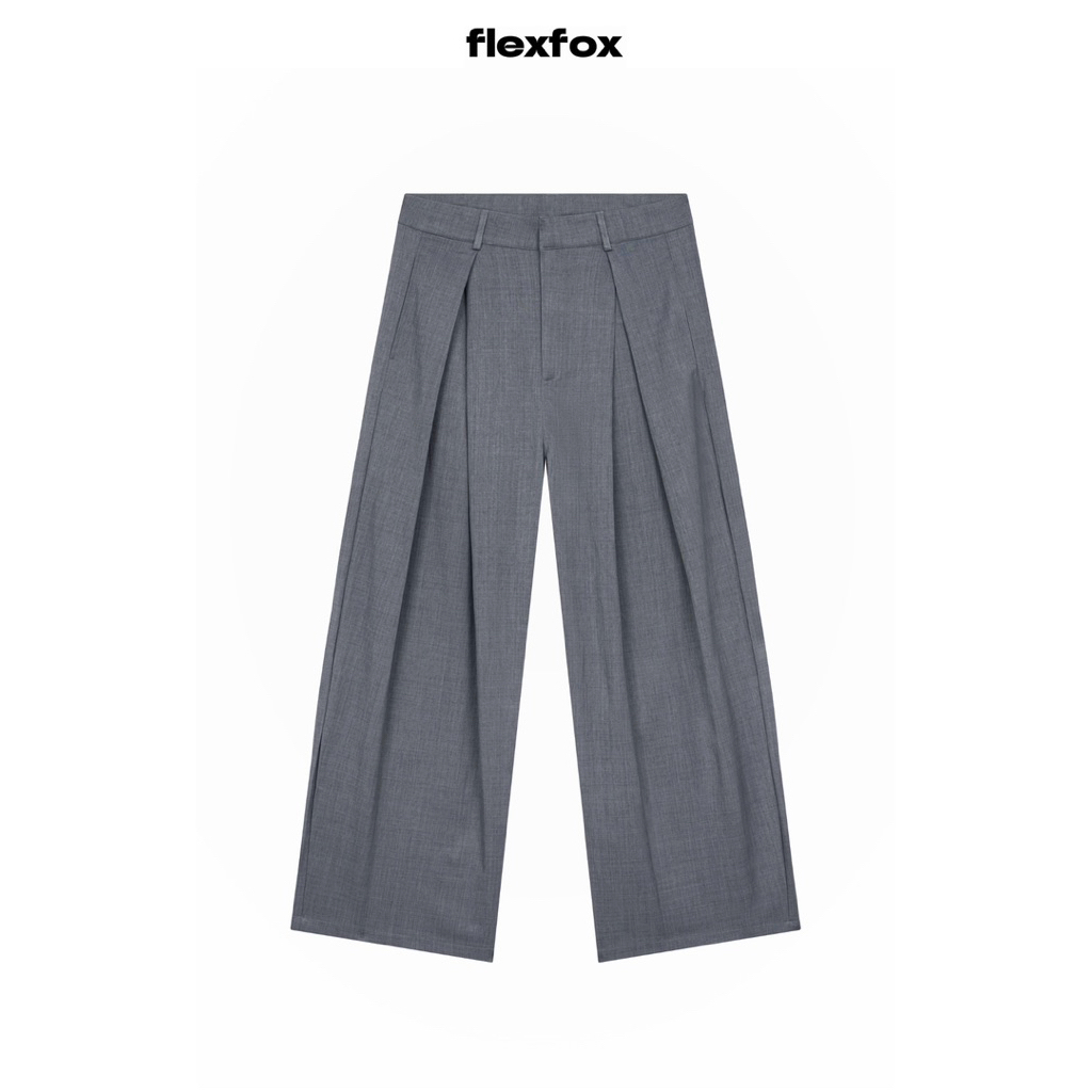 FLEXFOX - Quần tây dài xếp ly form suông - Wide-leg pleated trouser FFX - 8625