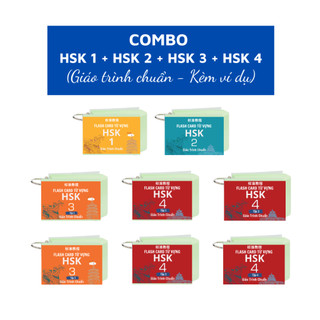 Combo Flashcard Từ Vựng Tiếng Trung HSK 1 + HSK 2 + HSK 3 + HSK 4 - Giáo Trình Chuẩn (1200 từ)