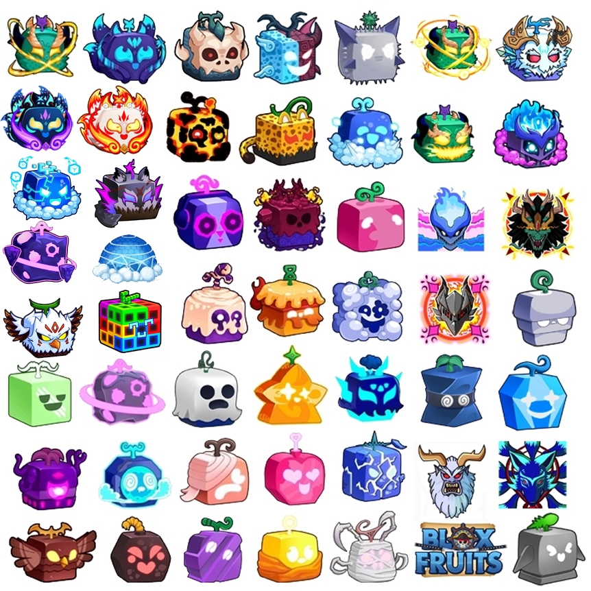 Sticker blox fruit ảnh dán game blox fruit có 2 mẫu lựa chọn các loại tuyệt chiêu và các trái