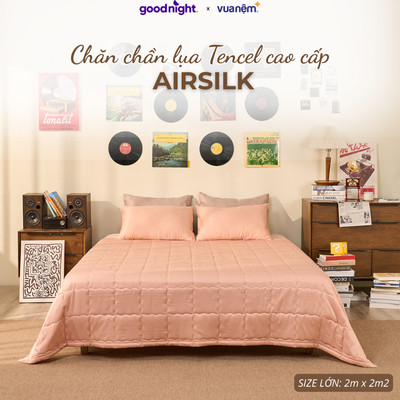 Chăn thu hè Vua Nệm Goodnight Airsilk 220x200cm, Mền mỏng, Chăn chần bông mềm mịn
