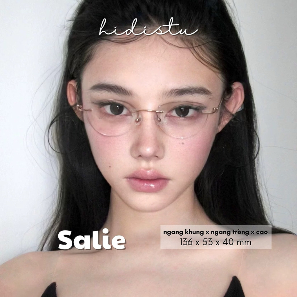 [ Salie ] Gọng kính mắt mèo không viền Salie. Dáng kính trung bình - sang - dễ mang. Hidi Studio Eye